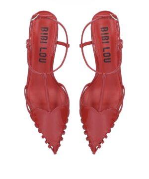 Escarpins, may rouge avec détails, cœur boutique RIVE GAUCHE BELFORT