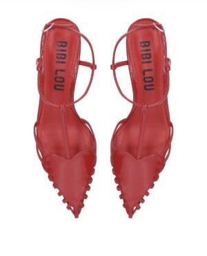 Escarpins, may rouge avec détails, cœur boutique RIVE GAUCHE BELFORT