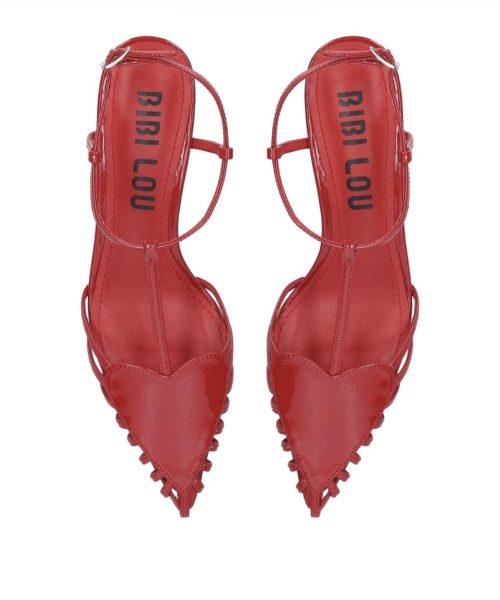 Escarpins, may rouge avec détails, cœur boutique RIVE GAUCHE BELFORT