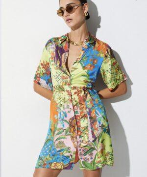 LIU.JO Robe courte en satin imprimé Boutique rive gauche belfort