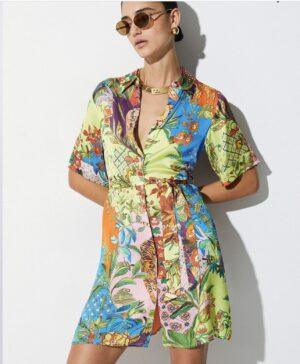 LIU.JO Robe courte en satin imprimé Boutique rive gauche belfort