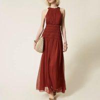 TWINSET Robe longue sans manches en crépon