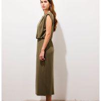 APPLE • Robe longue dos nu sans manches kaki face