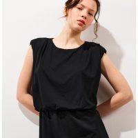 APPLE • Robe longue dos nu sans manches noir face