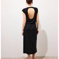 APPLE • Robe longue dos nu sans manches noir dos