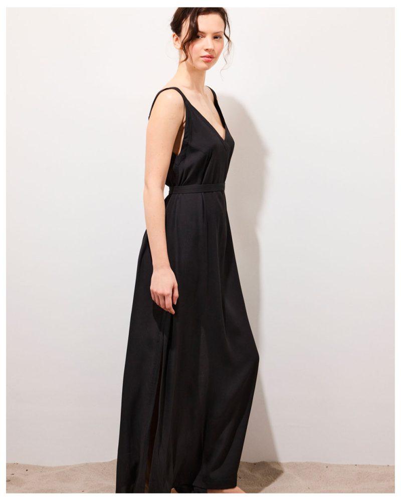 DEA • Robe longue à bretelles noir