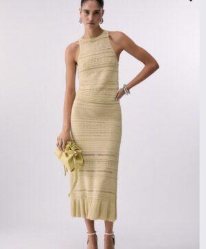 Jupe longue en maille ajourée