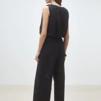 Pantalon à broderies anglaises géométriques