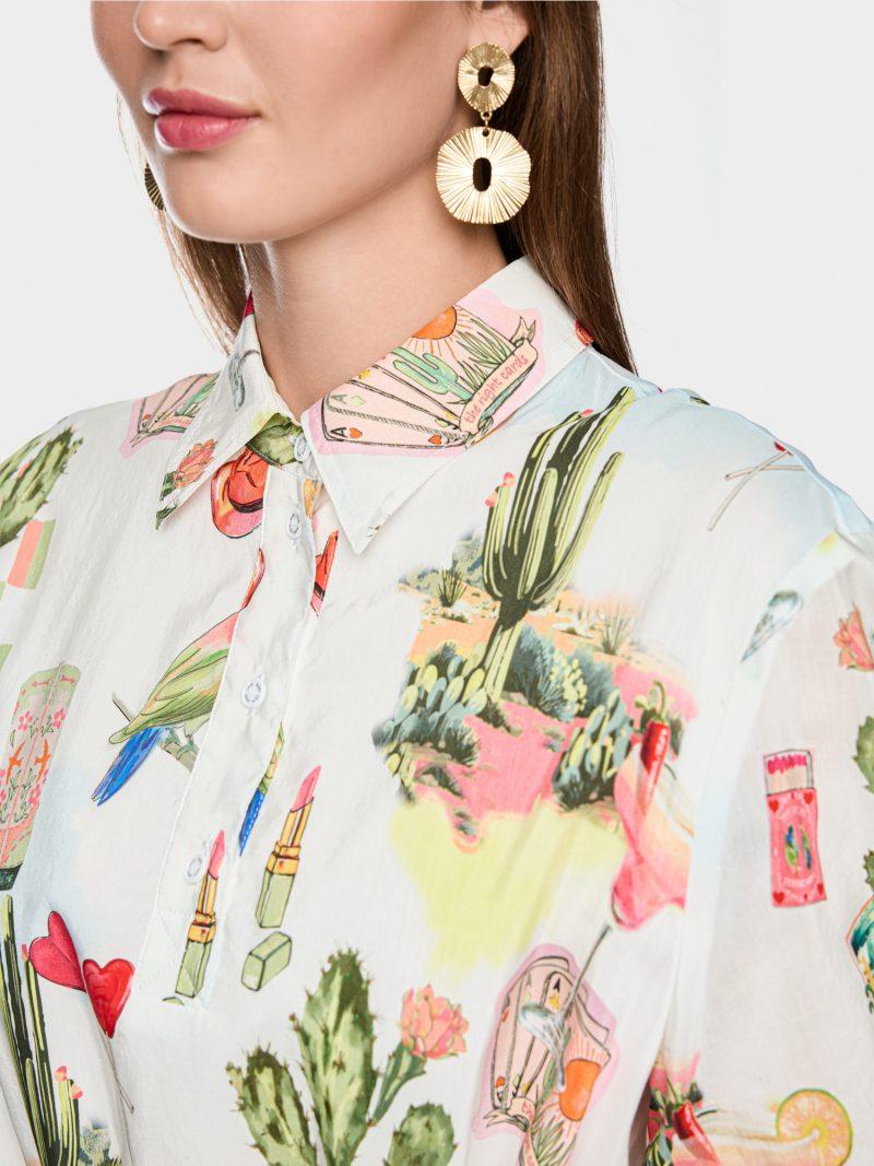 Robe-chemisier-a-manches-courtes-avec-ceinture