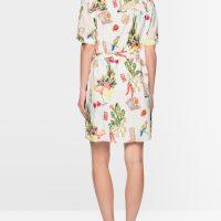 Robe-chemisier-a-manches-courtes-avec-ceinture