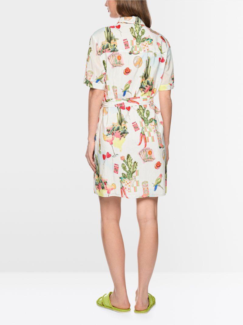 Robe-chemisier-a-manches-courtes-avec-ceinture