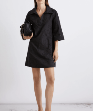 Robe en Popeline avec broderie anglaise noire