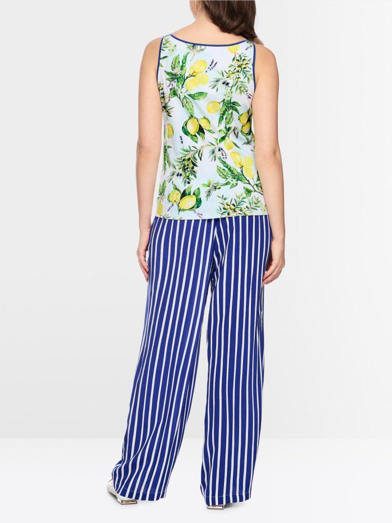Top en coton stretch avec imprimé citrons