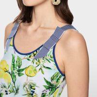 Top en coton stretch avec imprimé citrons
