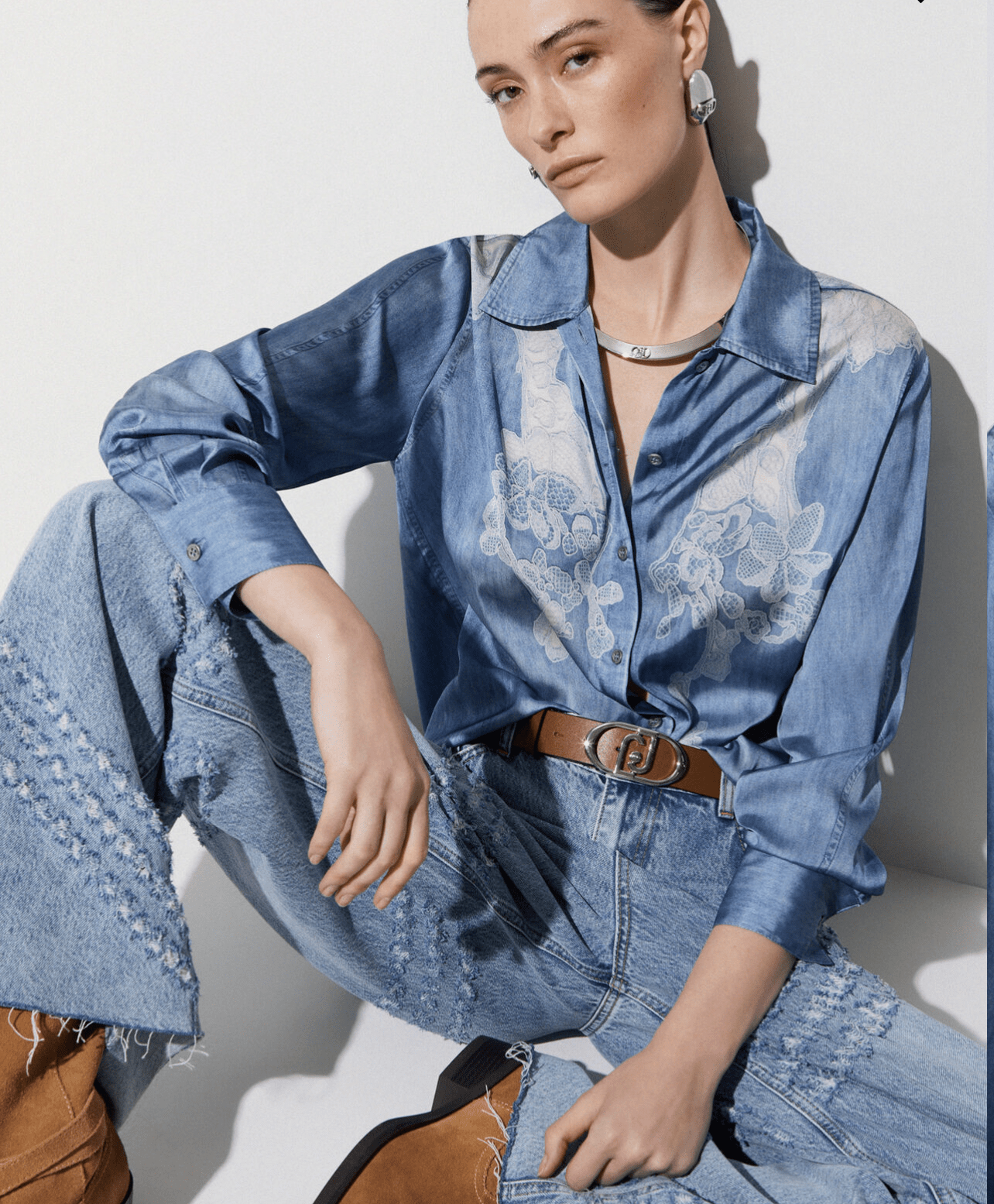 Chemise imprimé dentelle