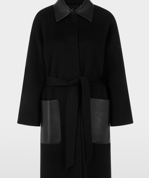 Manteau détails cuir