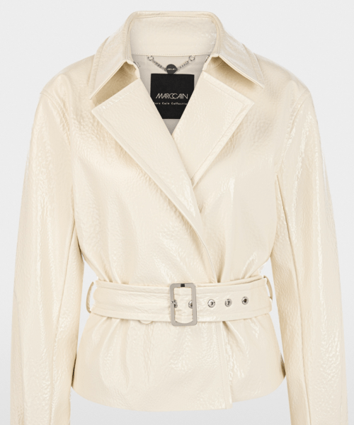 Veste trench courte effet vernis