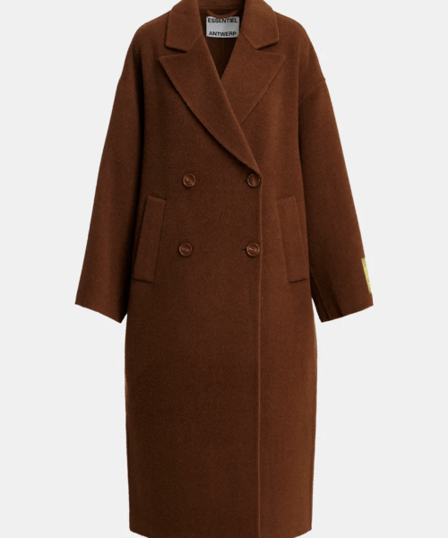 Manteau oversize en laine-cachemire brun