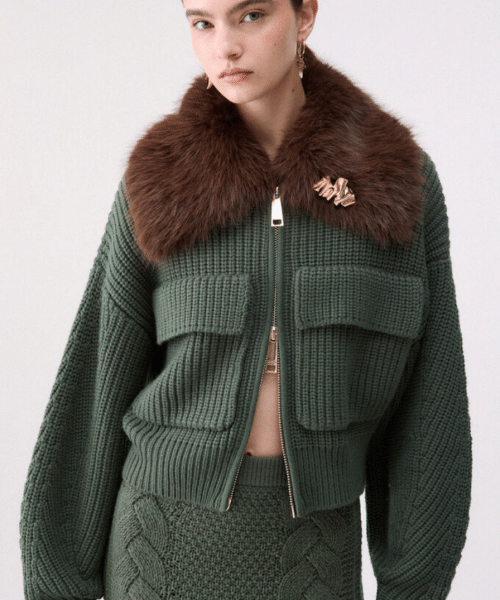 Blouson en laine avec col Teddy