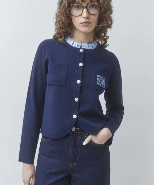 Gilet bicolore brodé