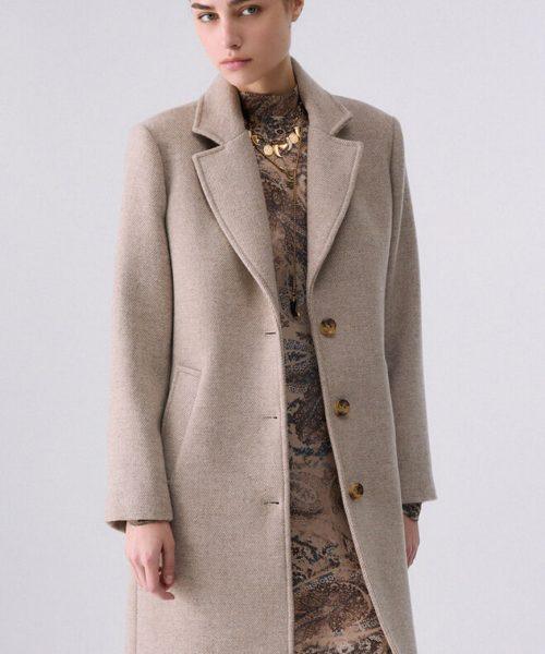 Manteau mi-long en tissu