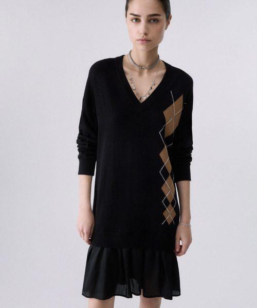 Robe à volant en maille