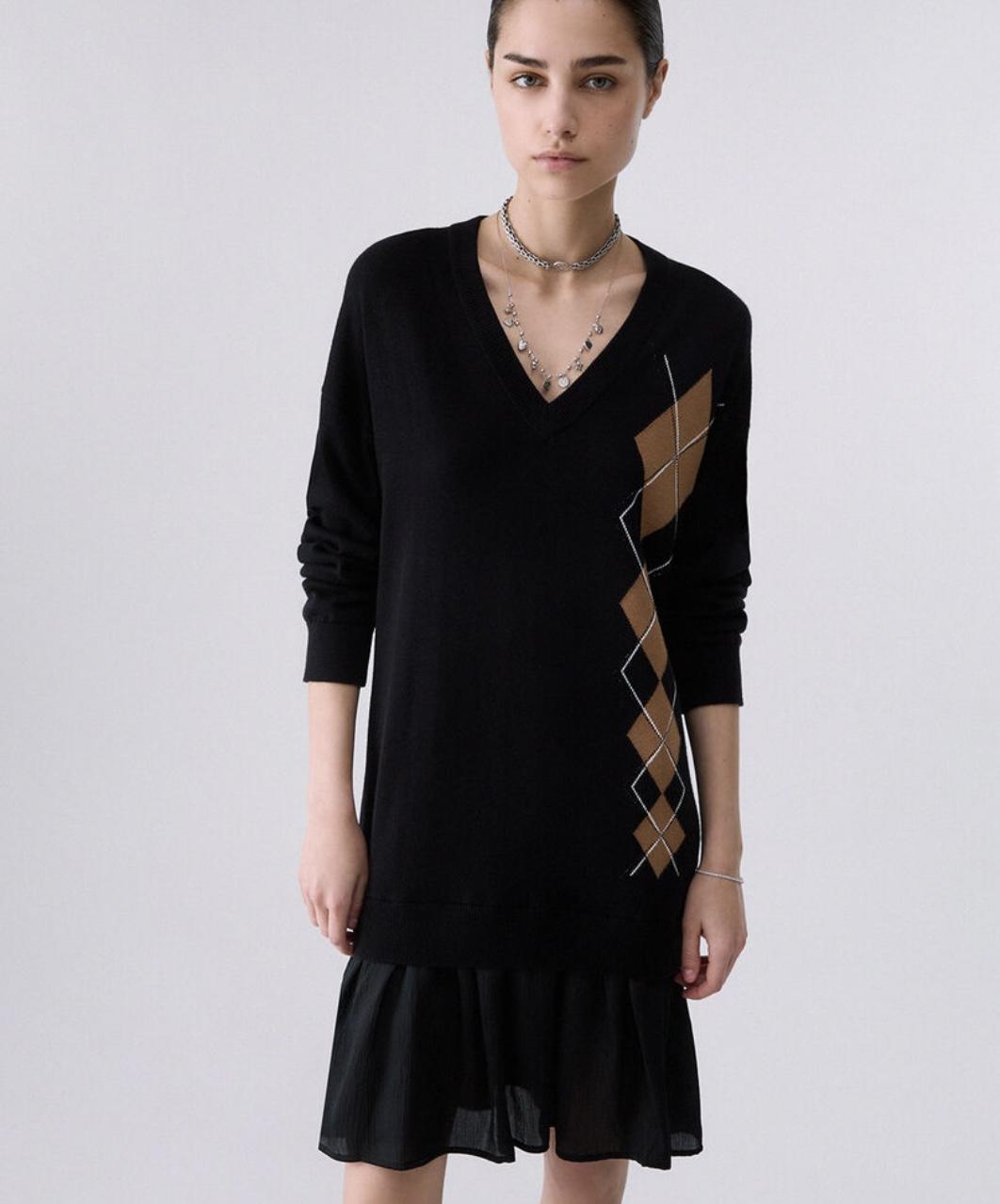 Robe à volant en maille