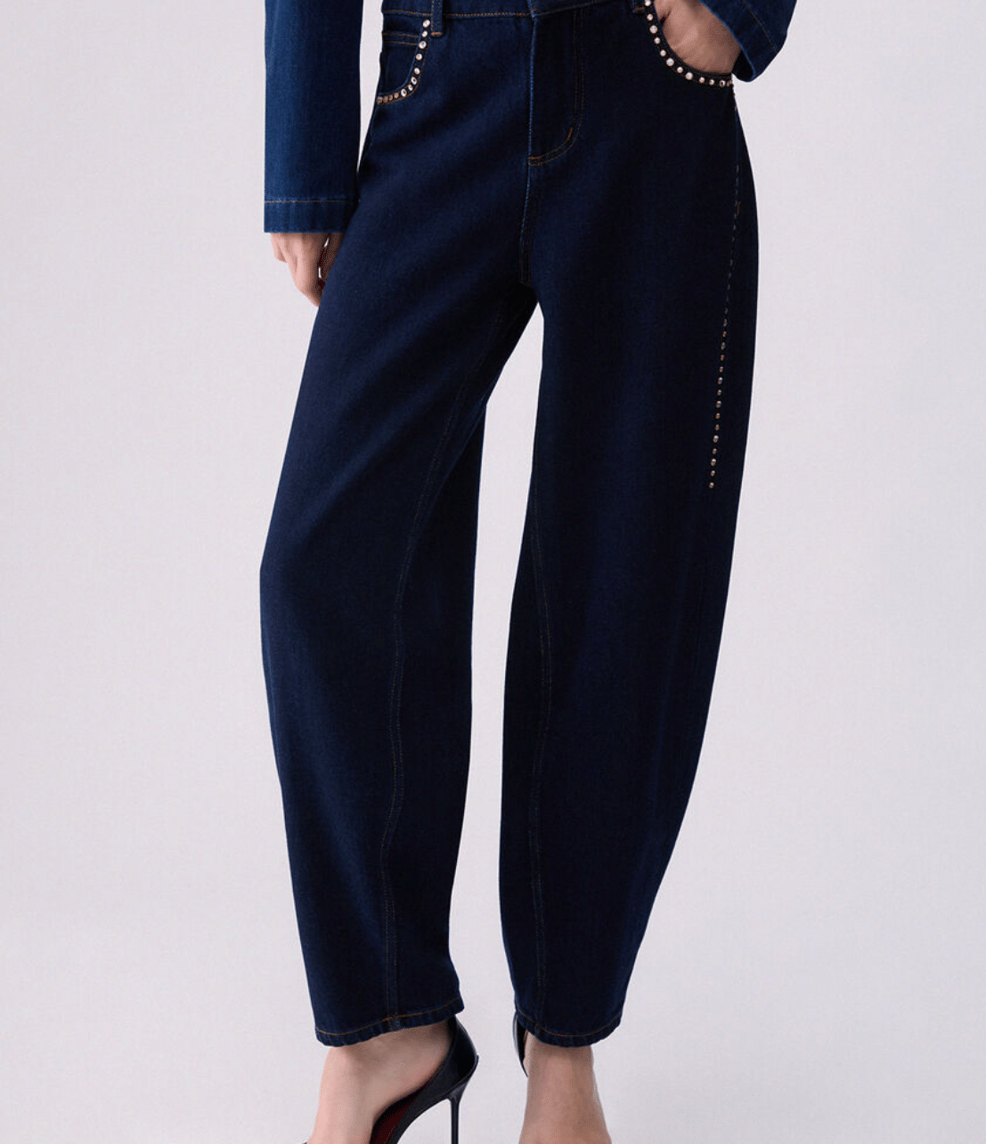 Jean barrel avec strass