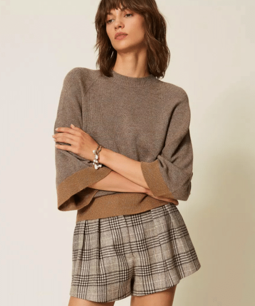 Pull en laine et cachemire avec lurex