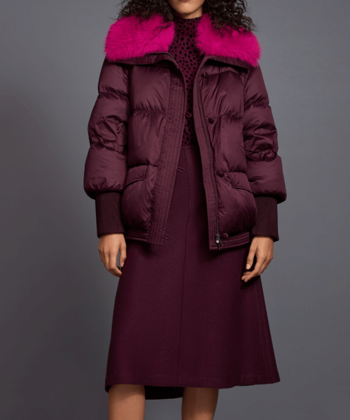 Manteau matelassé avec col en fourrure